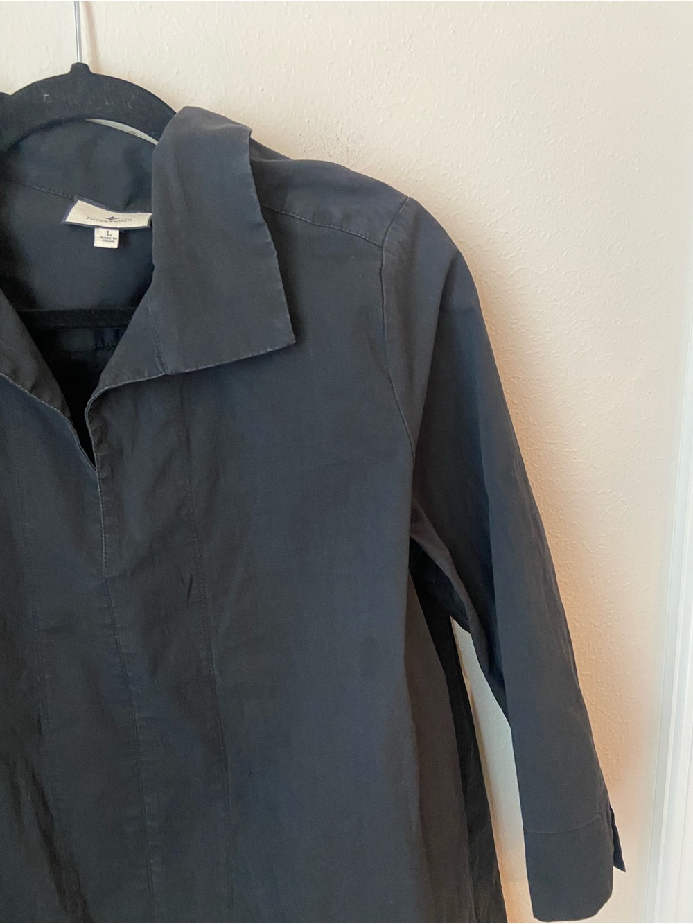 Tuckernuck Margot Stand Collar Blouse Black Size L Cotton Poplin - Picture 4 of 7